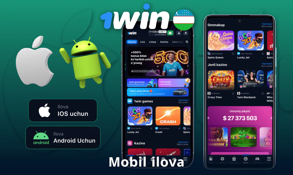 O‘zbekistondagi o‘yinchilar uchun Android va iOS uchun 1Win mobil ilovasi